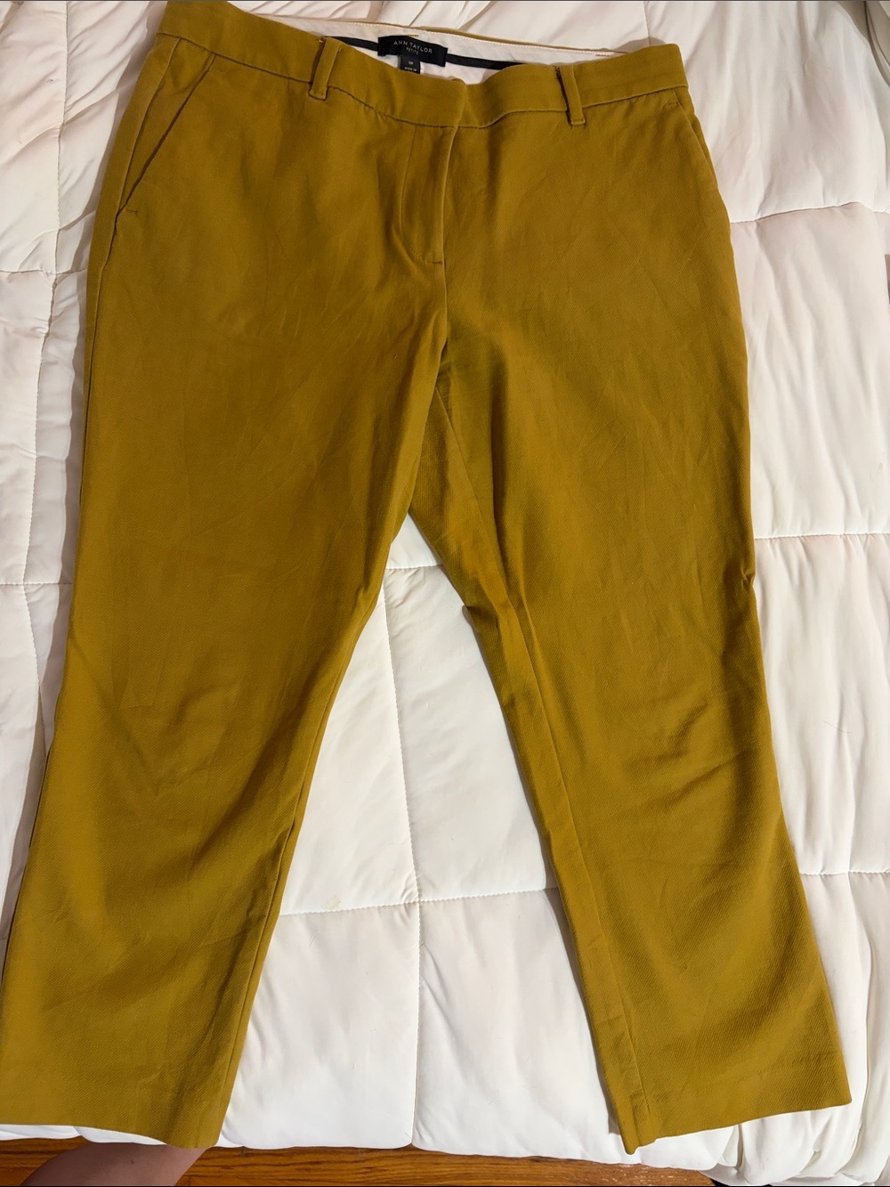 Ann Taylor Mustard Cropped Ankle Pants